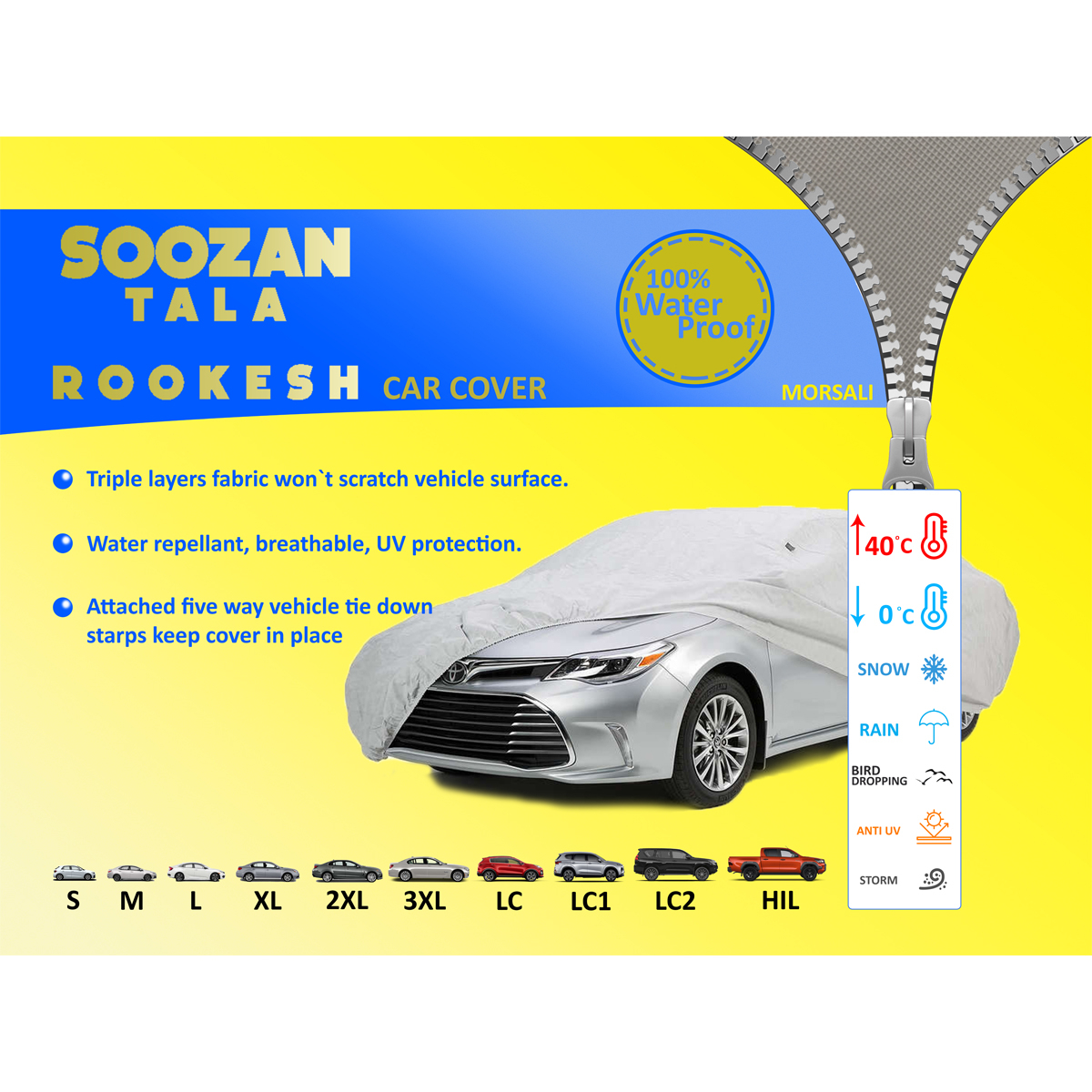 چادر خودرو سوزن طلا روکش مدل STR0M مناسب برای آلفارئمئو میتو