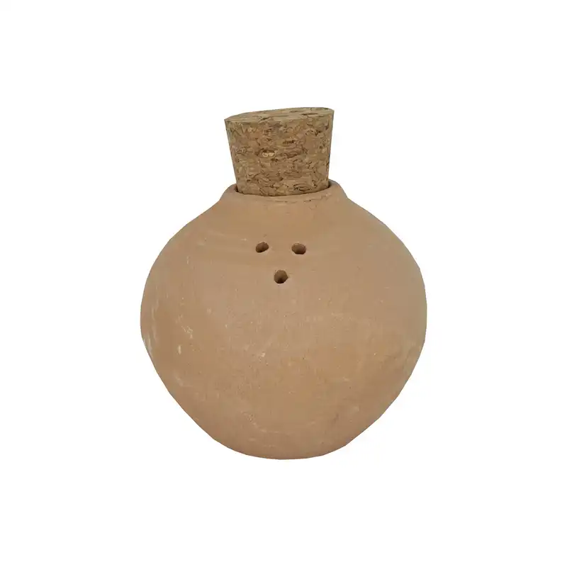 نمکدان سفالی خام طرح توپی