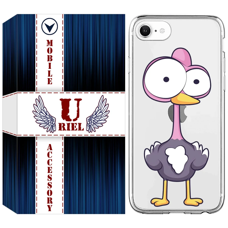 کاور یوریل قاب کد 43 طرح شترمرغ مناسب برای گوشی موبایل اپل iPhone 7 /  8 / SE 2020 / SE 2022