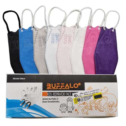 ماسک تنفسی کودک بوفالو مدل 4 لایه سه بعدی بسته 25 عددی
