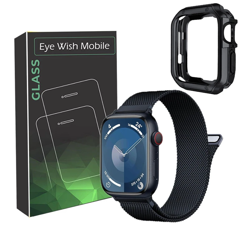 بند آی ویش مدل milan-lux مناسب برای اپل واچ سایز 42 میلی متر به همراه کاور 