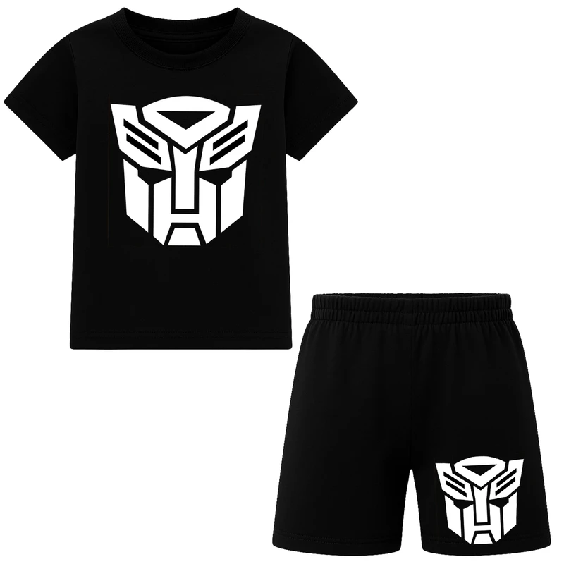 ست تی‌شرت آستین کوتاه و شلوارک راحتی پسرانه مدل M57 