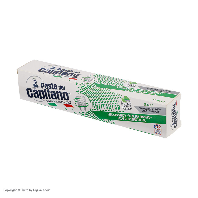 خمیردندان پاستا دل کاپیتانو مدل آنتی تارتار حجم 75 میلی لیتر
