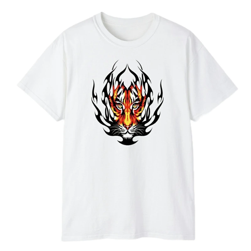 تی شرت آستین کوتاه مردانه مدل ببر آتشین و خفن کد 072