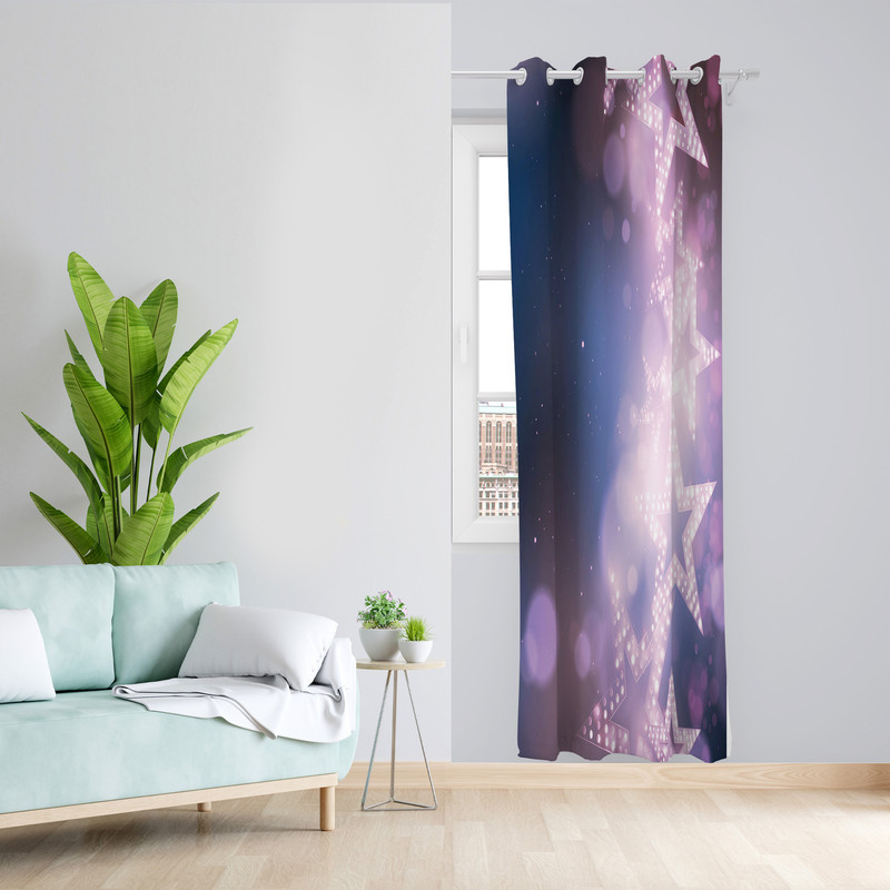 پرده طرح ستاره مدل مخمل پانچی کد 2477 z سایز 140x200 سانتی متر