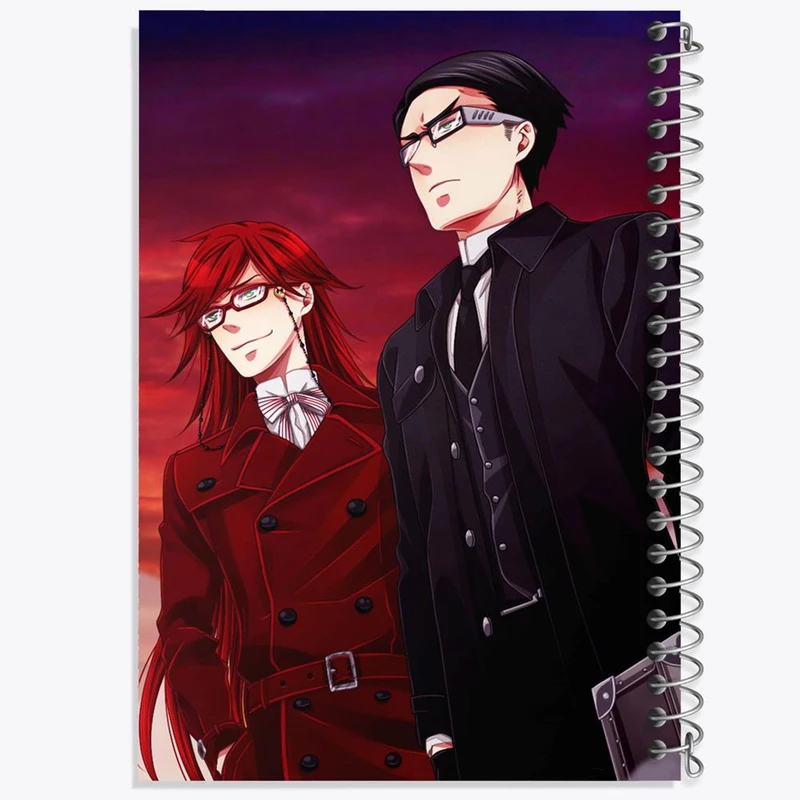 دفتر مشق 50 برگ خندالو مدل ویلیام و گریل انیمه خادم سیاه Black Butler کد 16303