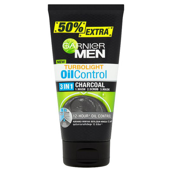 اسکراب لایه بردار پوست گارنیه مدل 3IN1 CHARCOAL حجم 50+100 میلی لیتر
