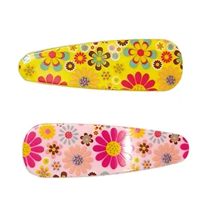 گیره مو زنانه مدل  تق تقی گل دار بسته 2 عددی