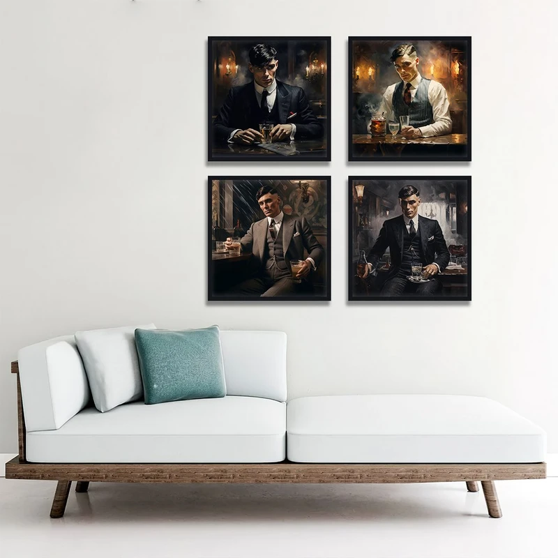 تابلو بکلیت طرح نقاشی تامی شلبی مدل B-1158 مجموعه 4 عددی