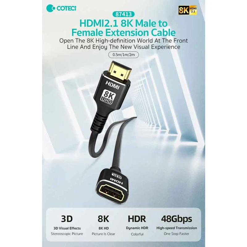 عکس شماره 3 : کابل افزایش طول hdmi کوتتسی مدل 87413 طول 1.0متر