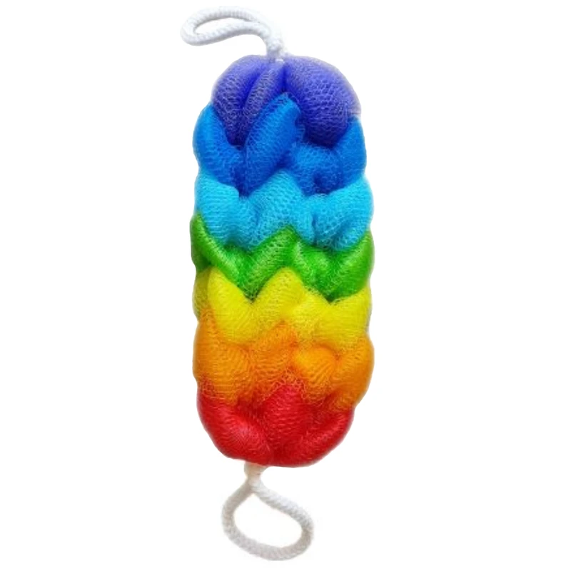 عکس شماره 2 : لیف حمام مدل کمری دوقلو طرح رنگین کمان کد kr97