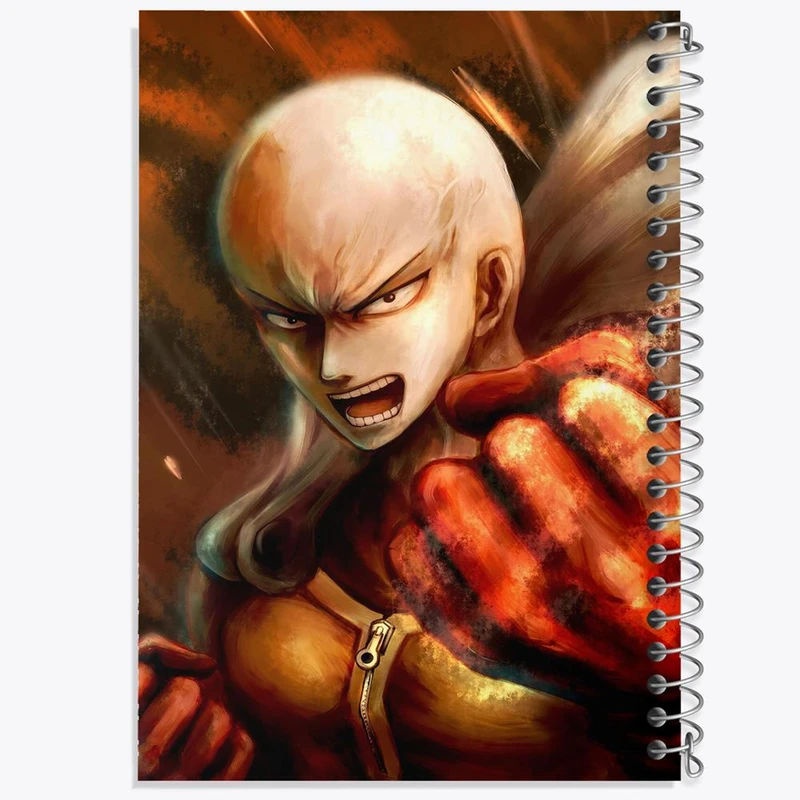 دفتر ژورنال نویسی 50 برگ خندالو مدل نقطه ای طرح سایتاما انیمه مرد تک مشتی One Punch Man کد 11346