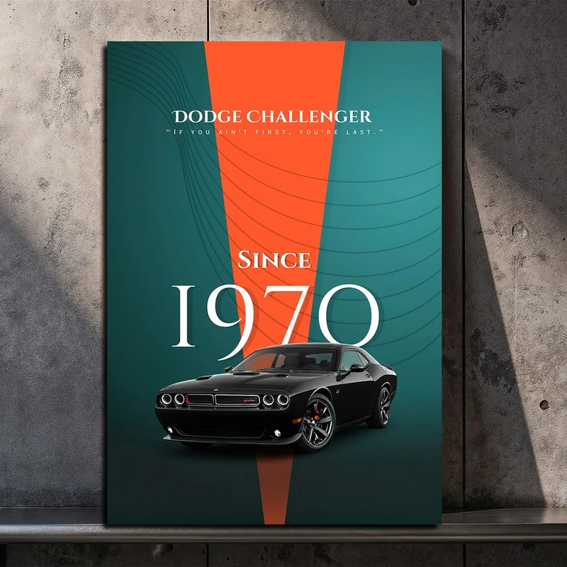 تابلو شاسی بکلیت طرح ماشین دوج چلنجر 1970 مدل SH-S10819 