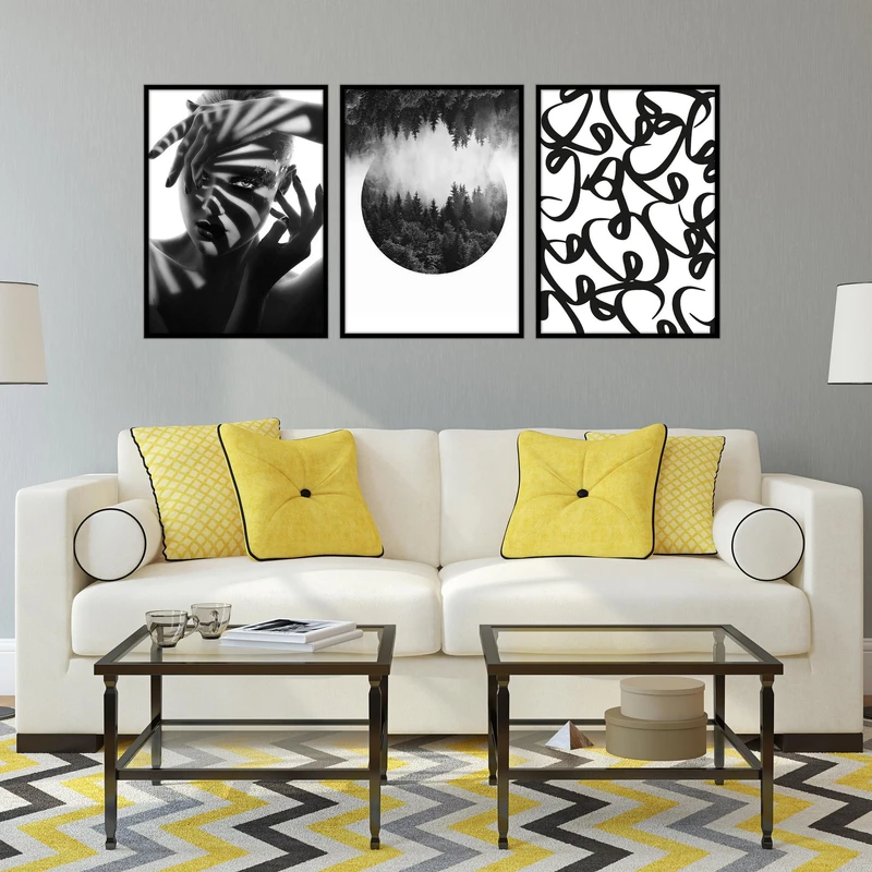 تابلو بکلیت طرح مدرن و ترکیبی هو مدل B-628 مجموعه 3 عددی 