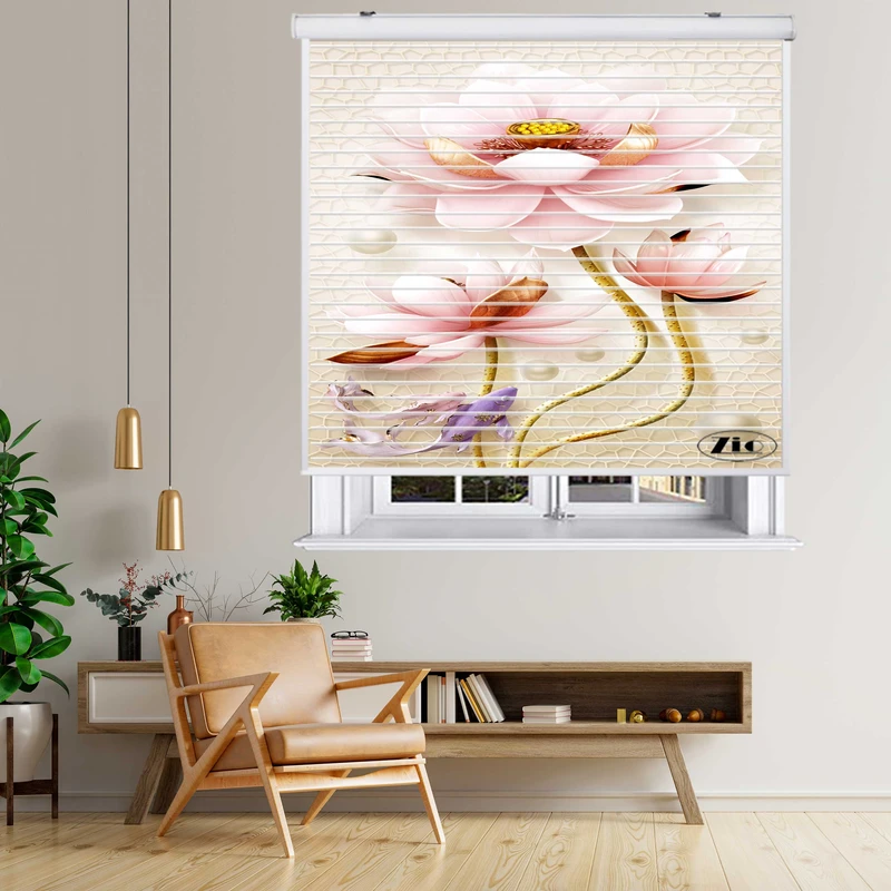 پرده زبرا زیو مدل سیلوئت 3D1525 سایز 150x150 سانتی متر