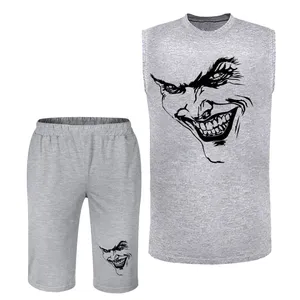 ست تاپ و شلوارک مردانه مدل JOKER کد ZBB01 رنگ طوسی