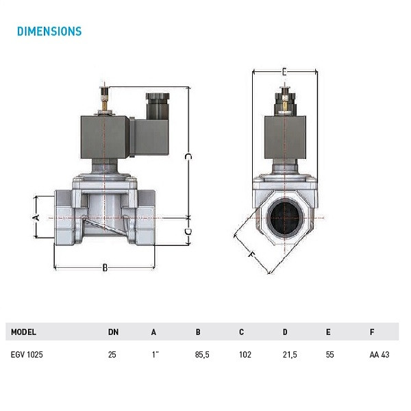 شیر برقی گاز اسکا مدل EGV 1025_1 شیر برقی گاز اسکا مدل EGV 1025_1