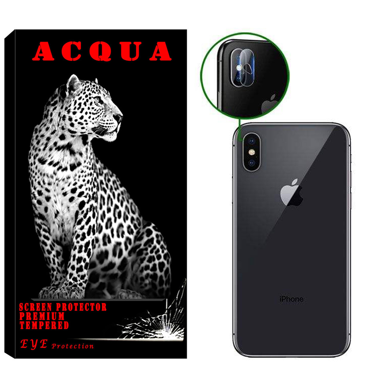 محافظ لنز دوربین آکوا مدل LN مناسب برای گوشی موبایل اپل iPhone X/XS