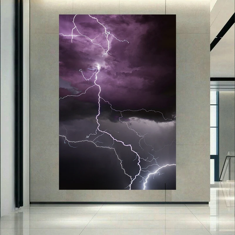 پوستر پارچه ای طرح بلک لابت رعدوبرق مدل صاعقه مستقیم کد  AR31160
