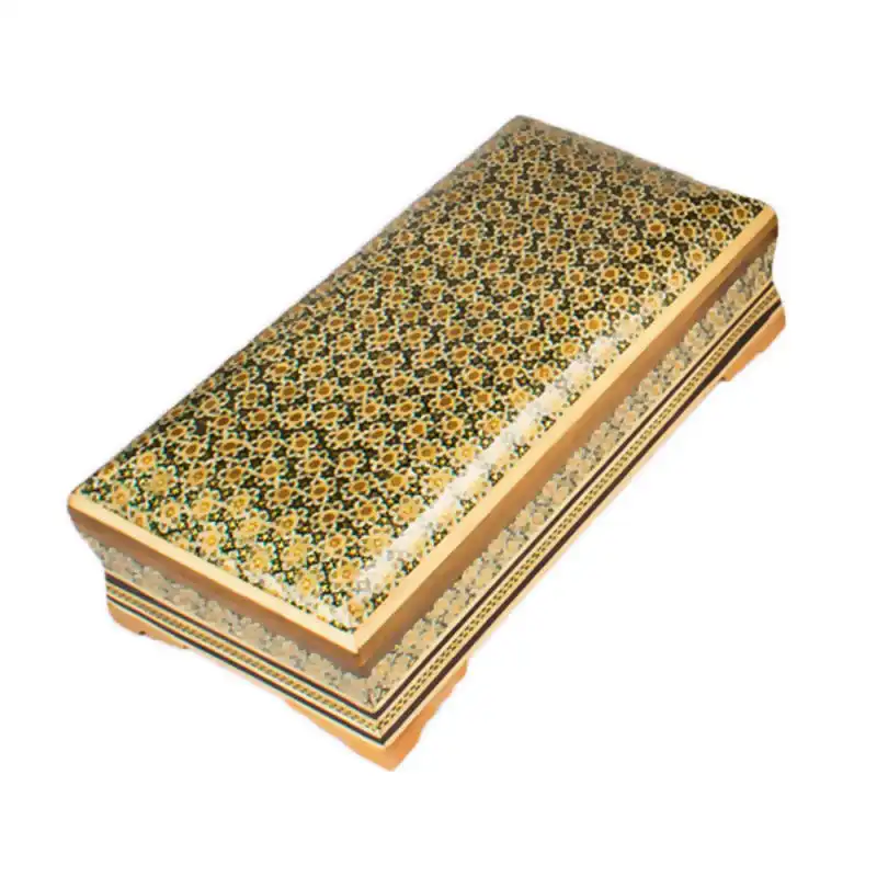 ست جعبه دستمال کاغذی و جعبه کارد و چنگال خاتم کاری کد2614