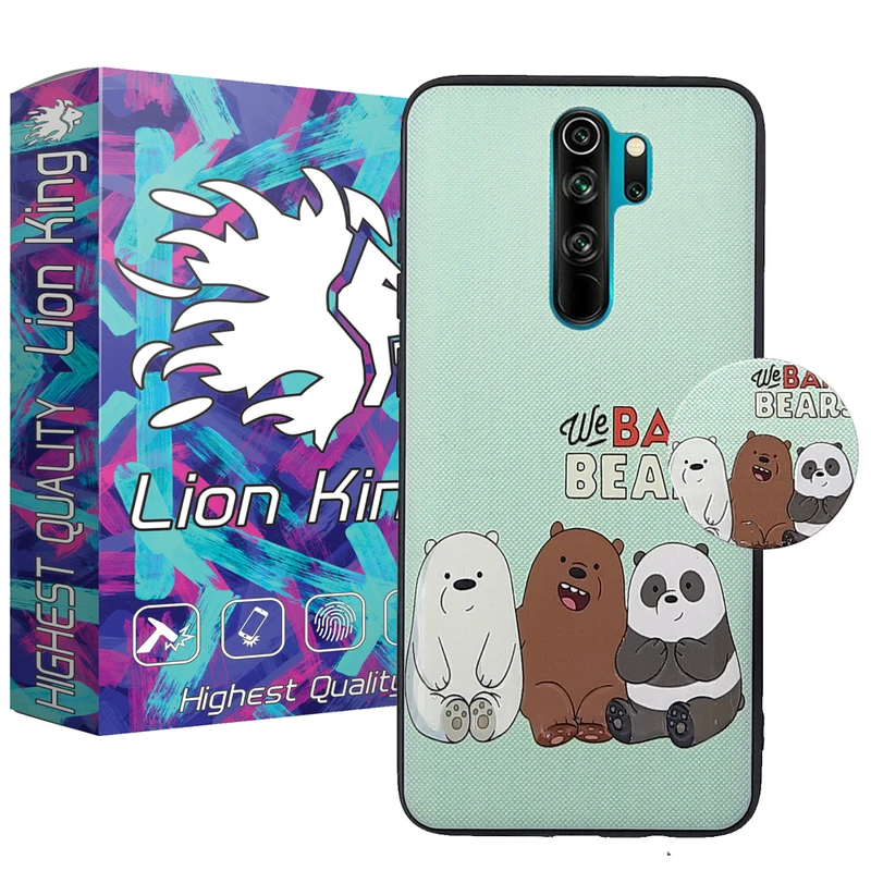 کاور لاین کینگ مدل 3bear مناسب برای گوشی موبایل شیائومی Redmi Note 8 Pro به همراه پایه نگهدارنده
