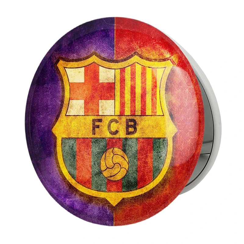 آینه جیبی خندالو طرح باشگاه بارسلونا FC Barcelona مدل تاشو کد 2061 