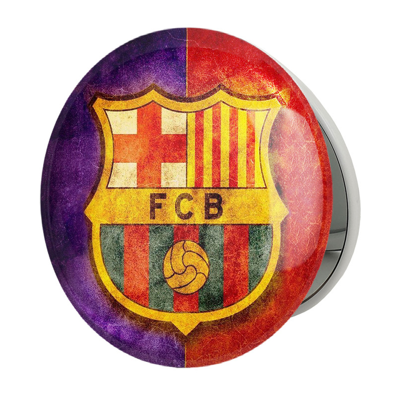 آینه جیبی خندالو طرح باشگاه بارسلونا FC Barcelona مدل تاشو کد 2061 