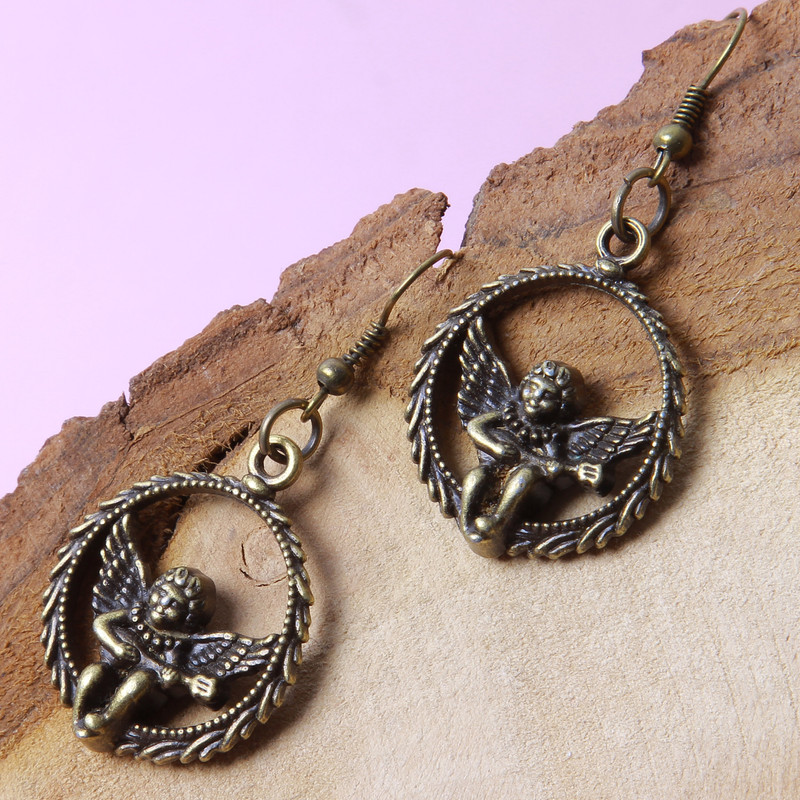 گوشواره دخترانه مدل فلزی فانتزی کد GZN_032