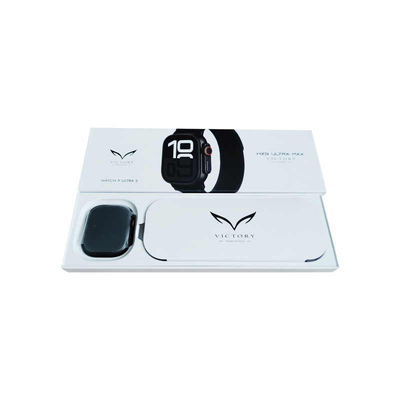 ساعت هوشمند 2.02 اینچی ویکتوری مدل HX9 ULTRA MAX با بند پارچه ای به همراه ساعت مچی
