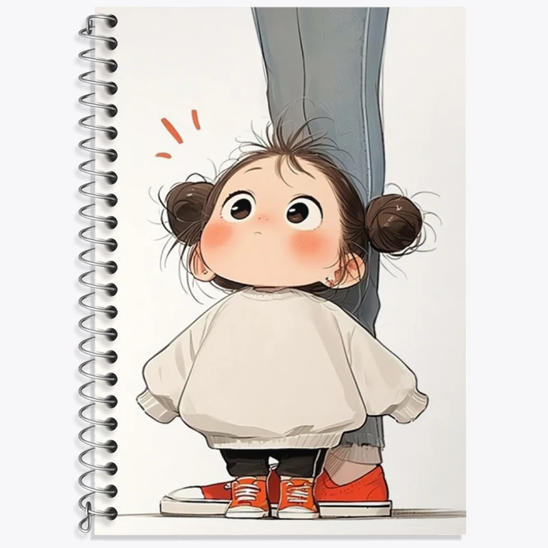 دفتر زبان 50 برگ خندالو مدل دو خط طرح دخترانه کیوت کد N1830