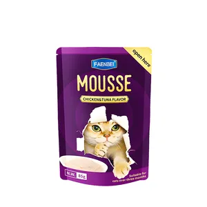 پوچ گربه بالغ فنبی مدل موس طعم مرغ و ماهی وزن 85 گرم