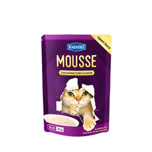 پوچ گربه بالغ فنبی مدل موس طعم مرغ و ماهی وزن 85 گرم