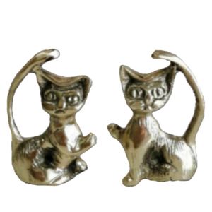 دکوری برنجی مدل گربه کد 6567 بسته 2 عددی