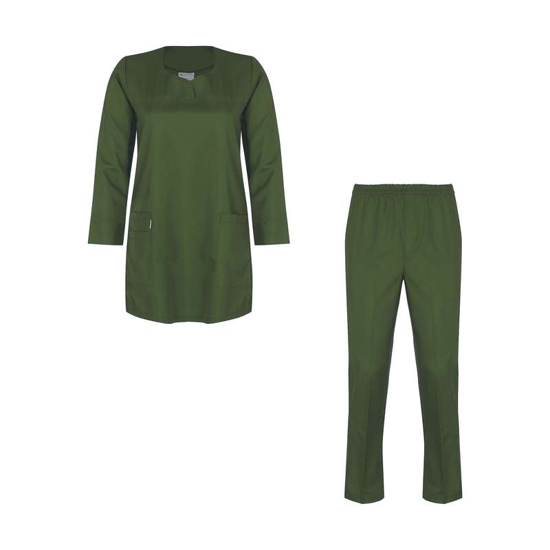 ست روپوش و شلوار اتاق عمل زنانه خضرا مدل اسکراب کد 38036