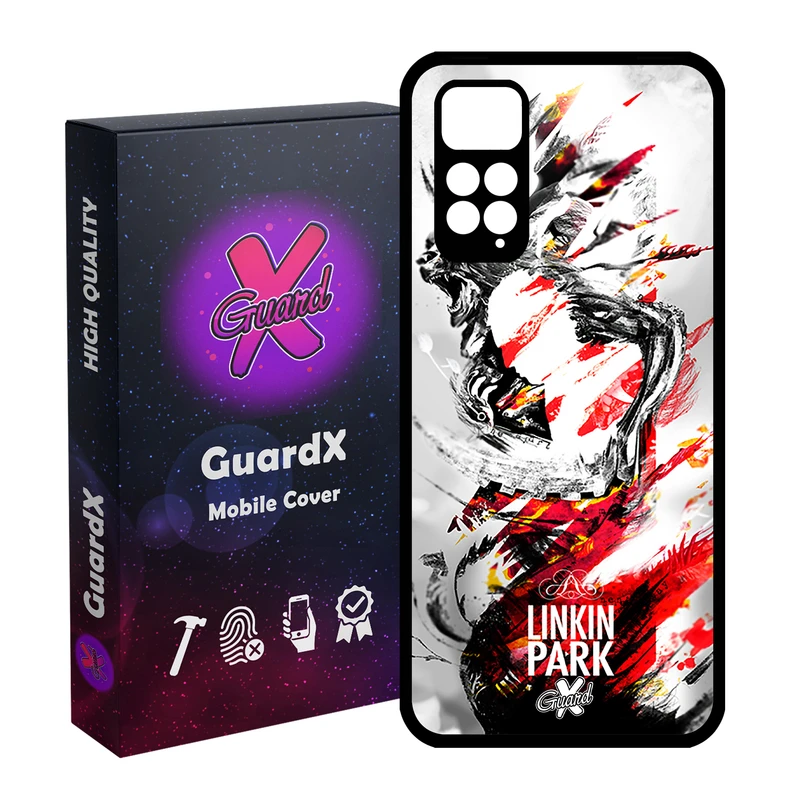 کاور گارد ایکس طرح Linkin Park مدل Glass10082 مناسب برای گوشی موبایل شیائومی Redmi Note 11S/ Note 11 4G