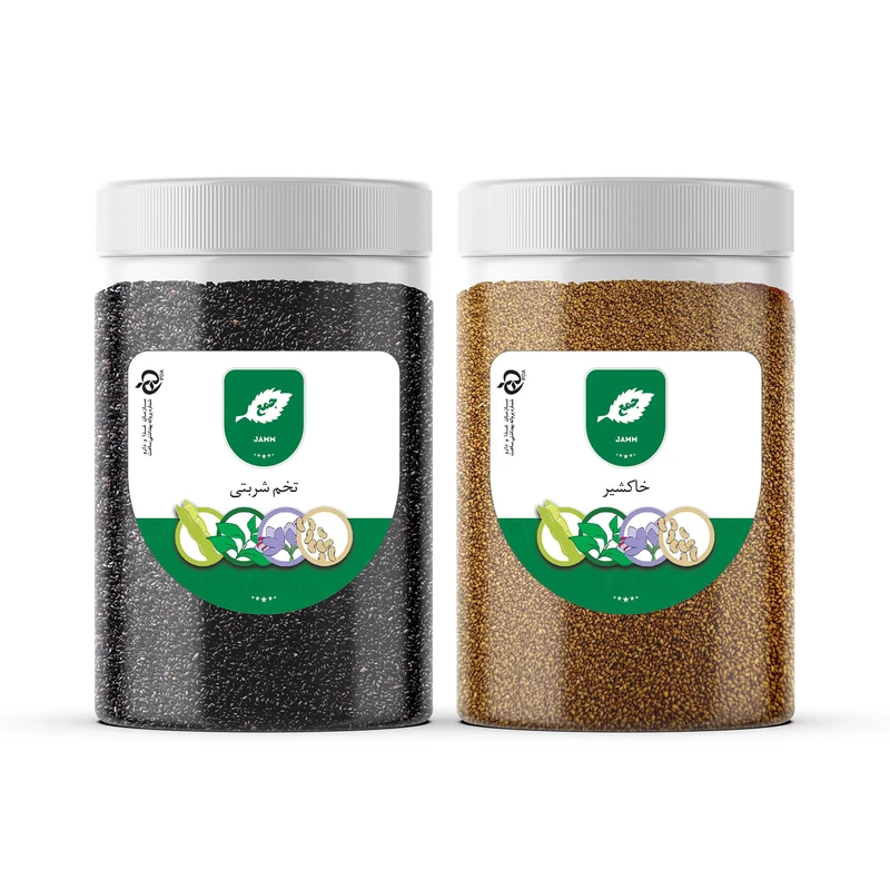 خاکشیر و تخم شربتی جمع - 170 گرم بسته دو عددی 