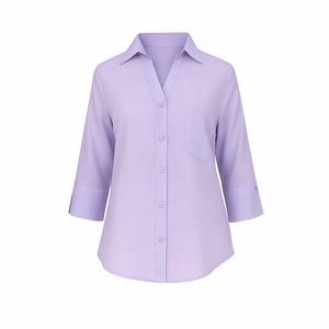 شومیز آستین سه ربع یقه هفت زنانه مدل 856 رنگ بنفش