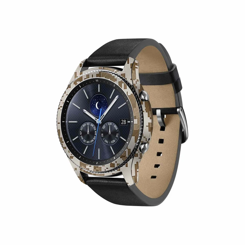 برچسب ماهوت طرح Army-Desert-Pixel مناسب برای ساعت هوشمند سامسونگ Galaxy Gear S3 Classic