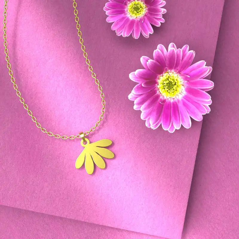 گردنبند طلا 18 عیار زنانه مدوپد مدل برگ کد D3-1-1224