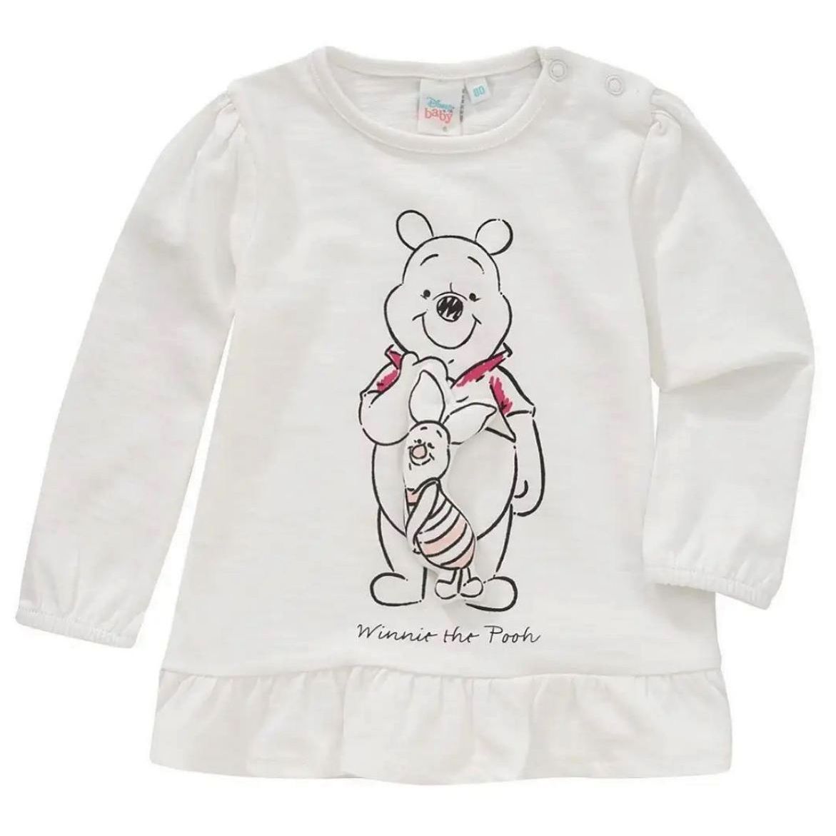 تی شرت آستین بلند نوزادی توپومینی مدل پوه و خرگوش برجسته کد 362