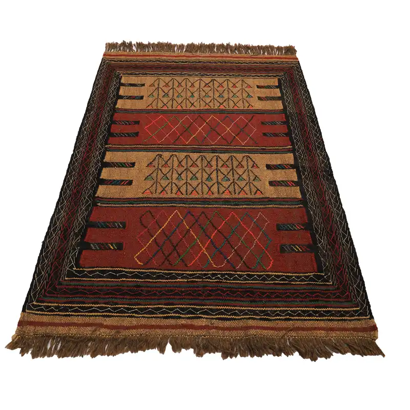گلیم دستبافت مدل سفره کردی کد 4020520