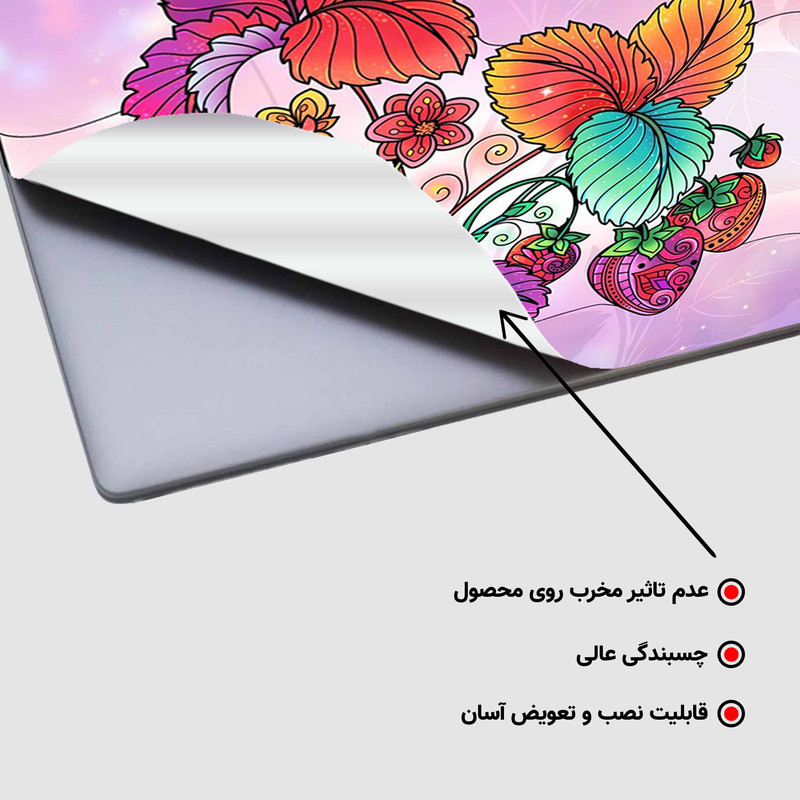 استیکر لپ تاپ مدل توت فرنگی کد P-139 مناسب برای لپ تاپ 15.6 اینچ