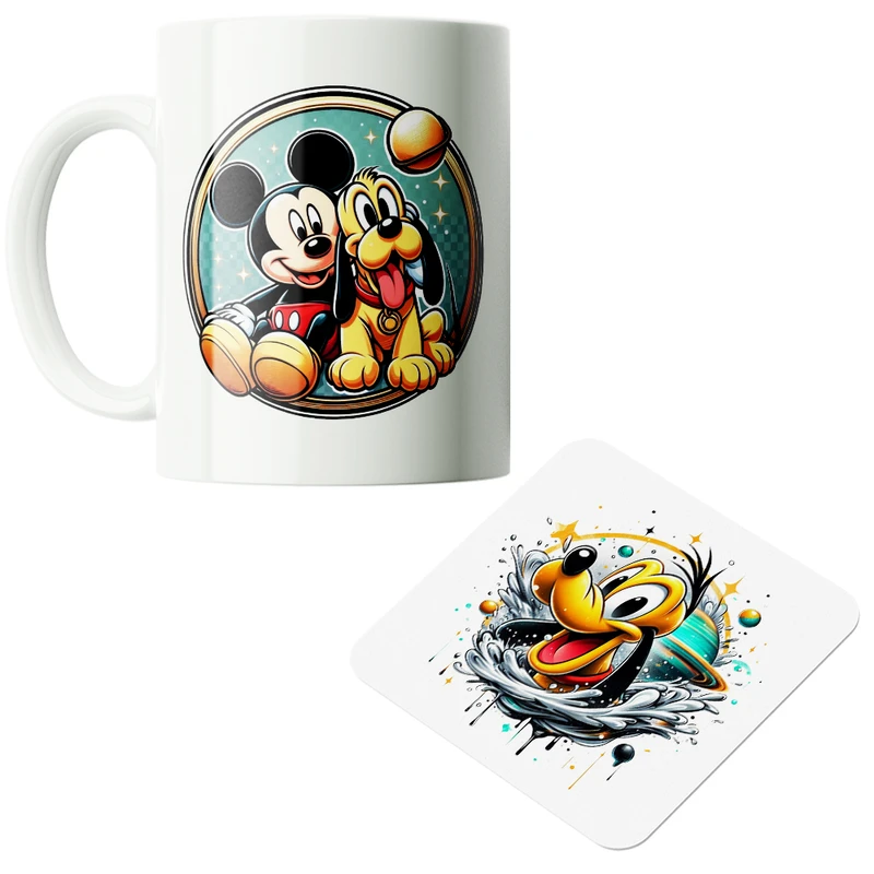 ماگ پاد آفرین مدل کارتونی میکی موس کیوت فانتزی بامزه کد PZ316 به همراه زیرلیوانی