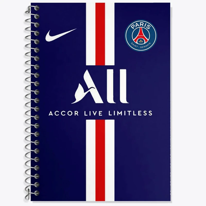 دفتر زبان 50 برگ خندالو مدل دو خط طرح باشگاه پاری سن ژرمن Paris Saint-Germain کد 2100