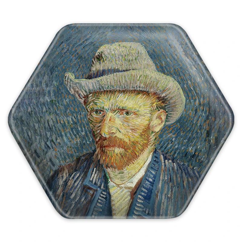 پیکسل خندالو طرح سلف پرتره ونگوگ مدل شش ضلعی کد 3732