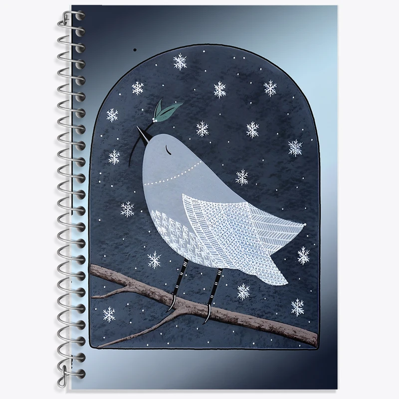 دفتر زبان 50 برگ خندالو مدل دو خط طرح پرنده ی بامزه کد N5691