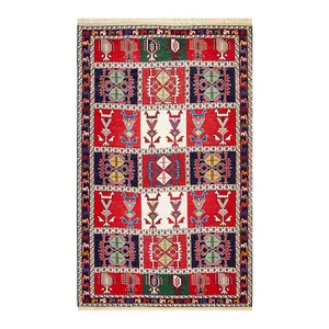 گلیم دستبافت سه متری طرح ترکمن کد V7