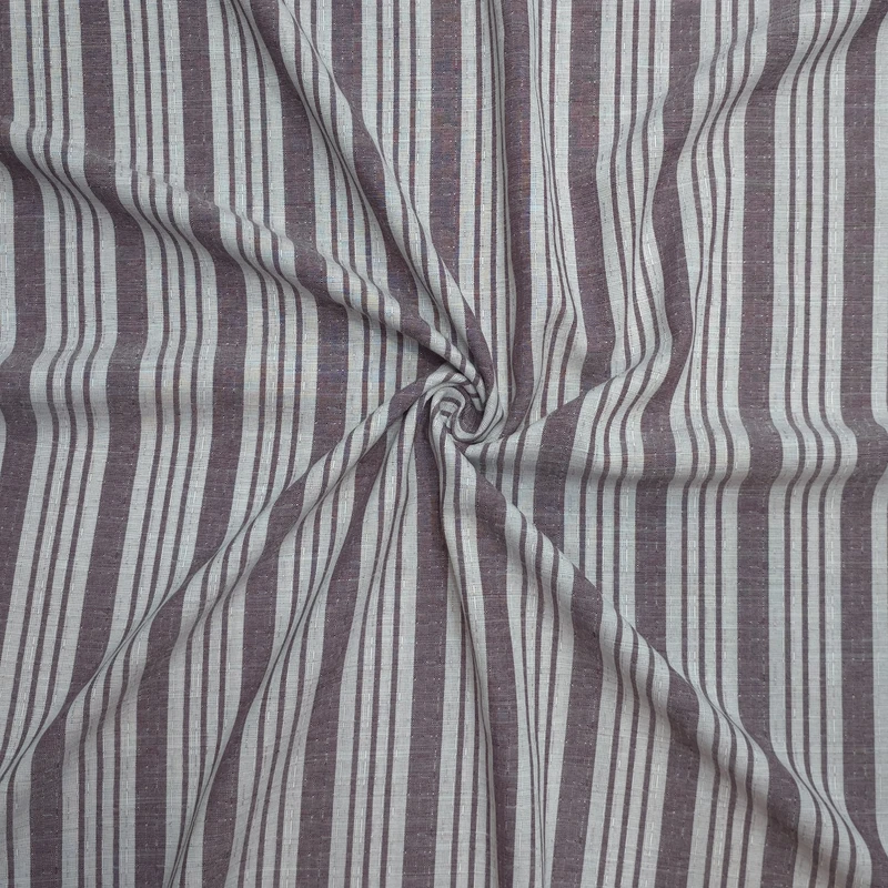 پارچه لباس عرض 1.5 متر مدل شانتون لنین اندونزی راه راه کد02 رنگ زرشکی