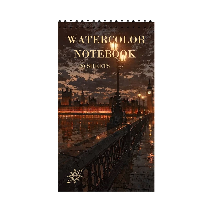 دفتر آبرنگ 20 برگ ستاره خونه مدل شهر کد a1