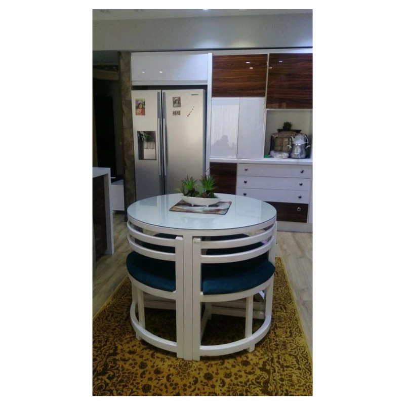 میز و صندلی ناهارخوری 4 نفر مدل کمجا sefid